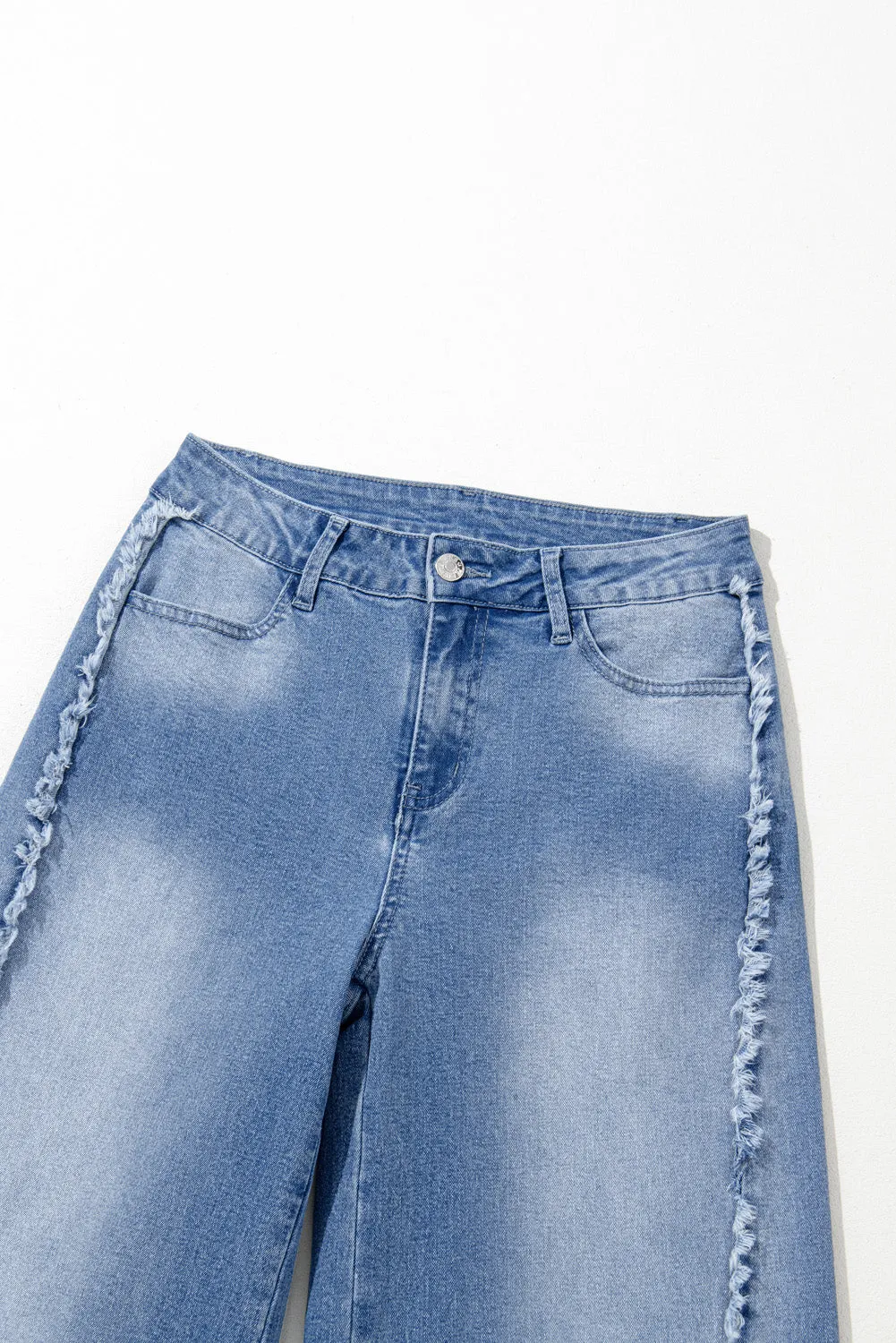 Hazel Blues® |  Raw Hem Wide Leg Jeans