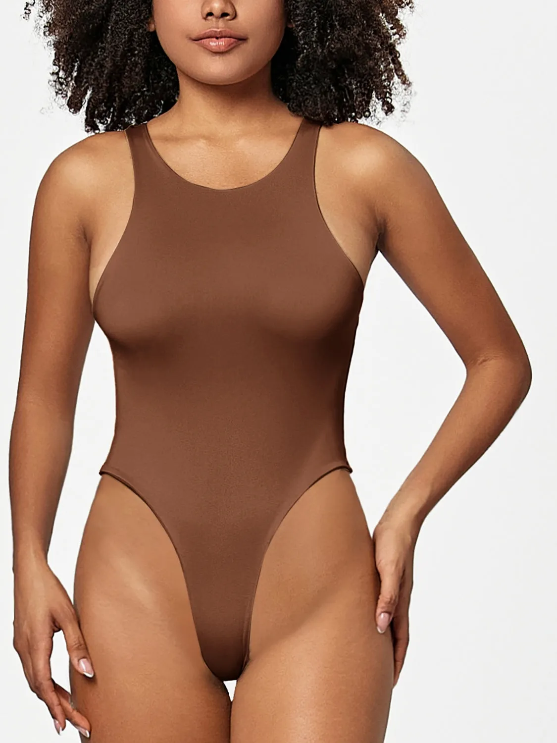 Hazel Blues® |  Round Neck Wide Strap Bodysuit