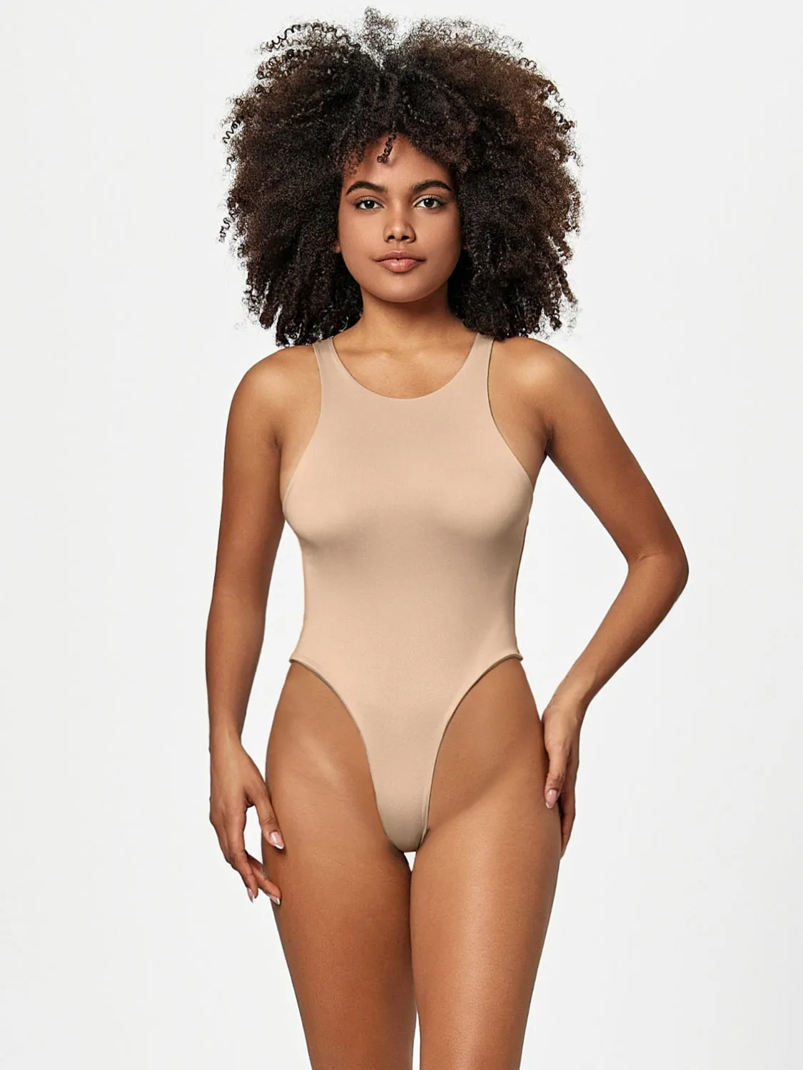 Hazel Blues® |  Round Neck Wide Strap Bodysuit