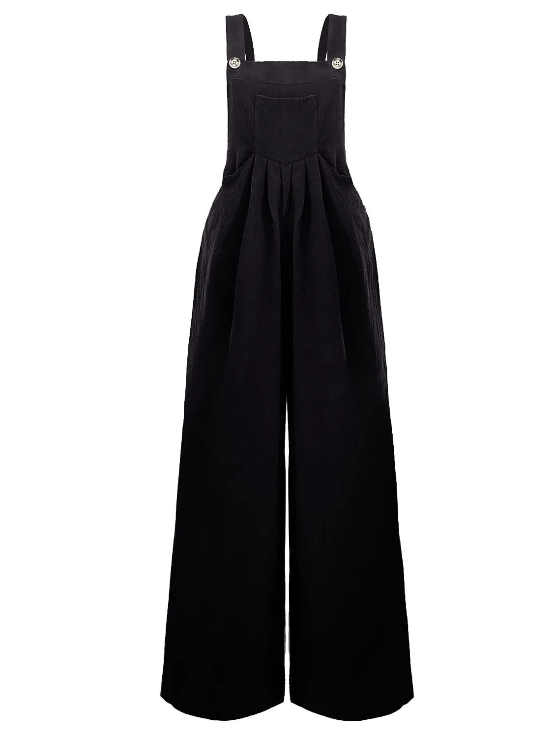 Hazel Blues® |  Square Neck Wide Strap Overalls
