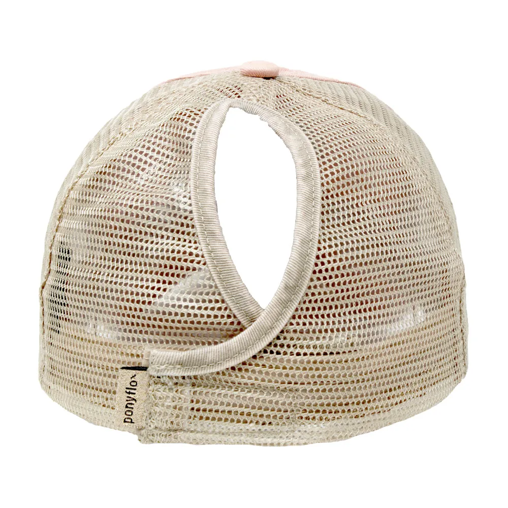 HCAPMT307 -  Solid Mesh Back Ponyflo Cap