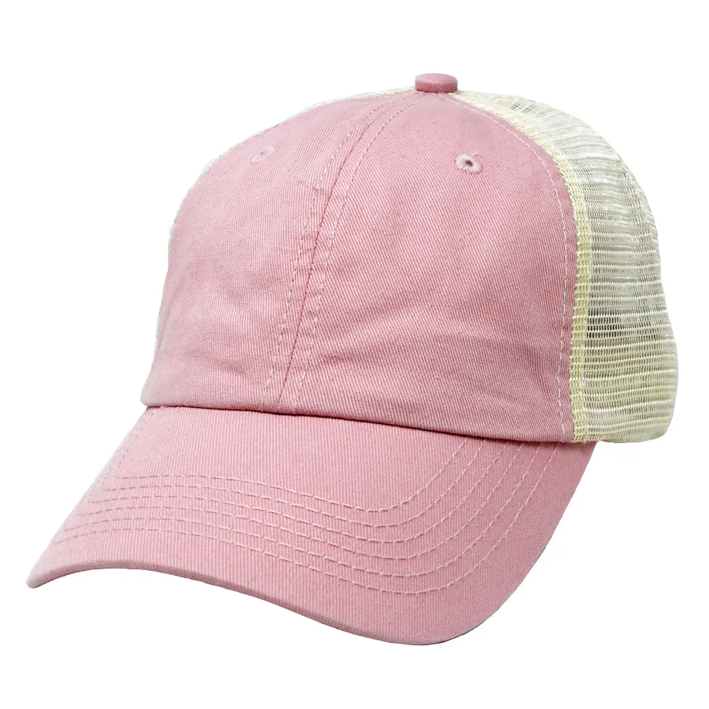 HCAPMT307 -  Solid Mesh Back Ponyflo Cap