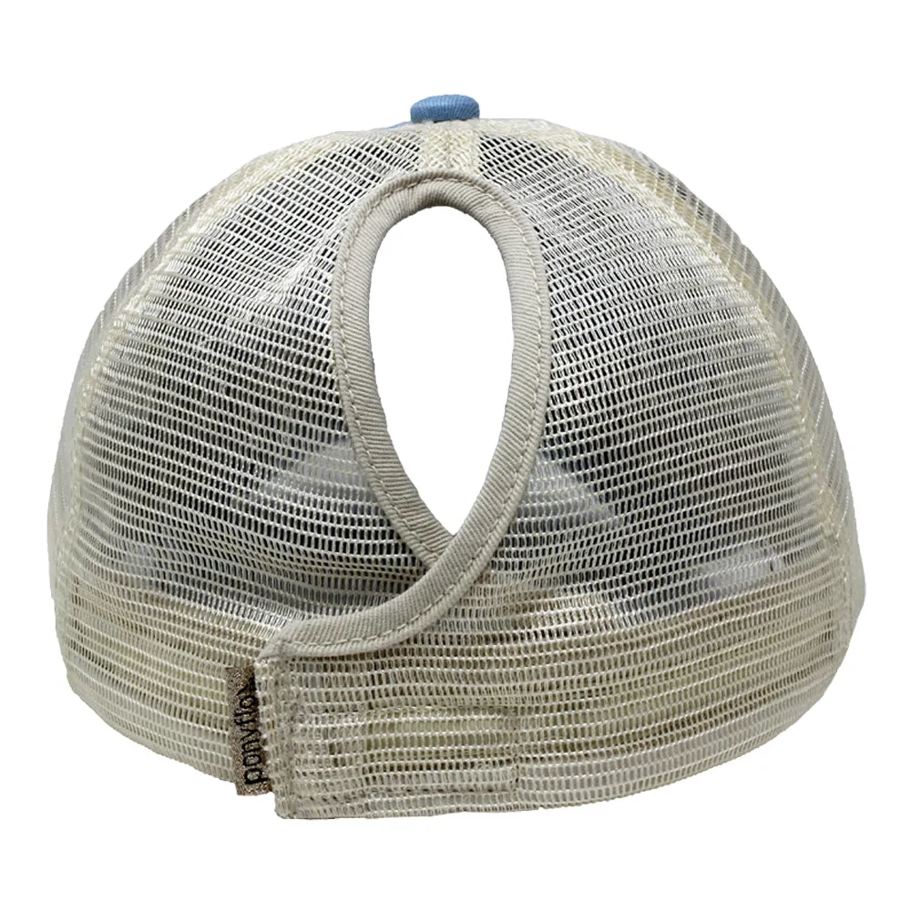 HCAPMT307 -  Solid Mesh Back Ponyflo Cap