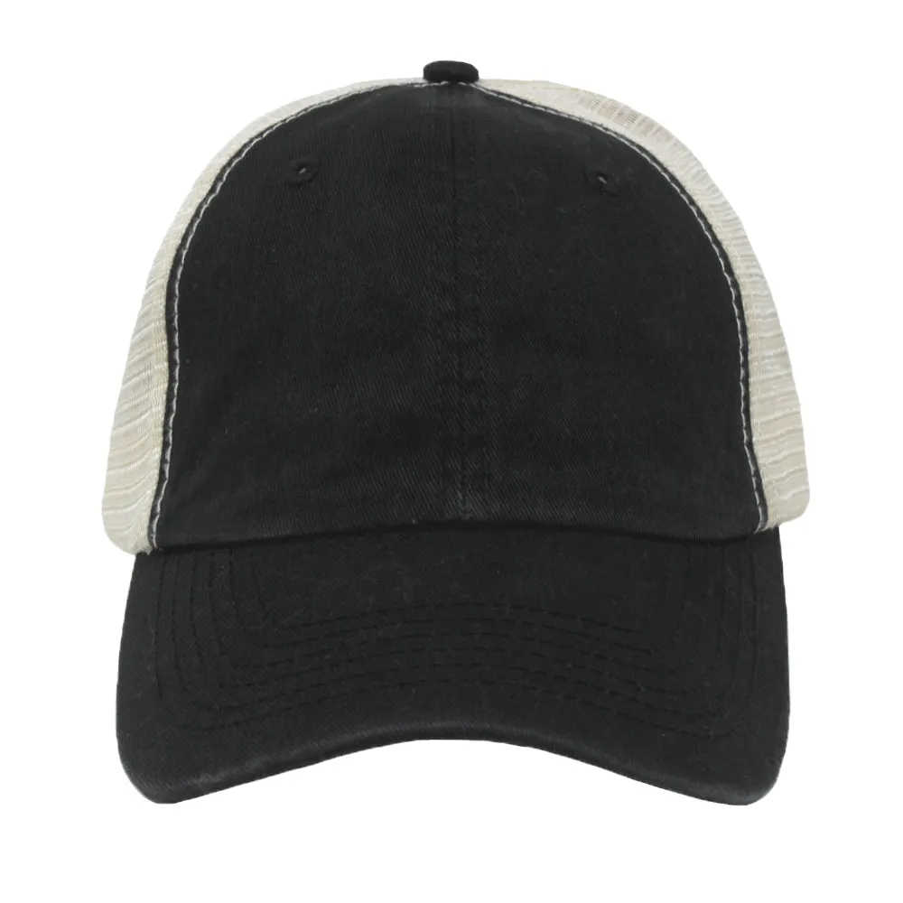 HCAPMT307 -  Solid Mesh Back Ponyflo Cap