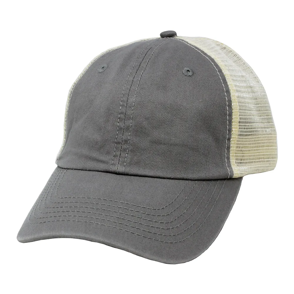 HCAPMT307 -  Solid Mesh Back Ponyflo Cap