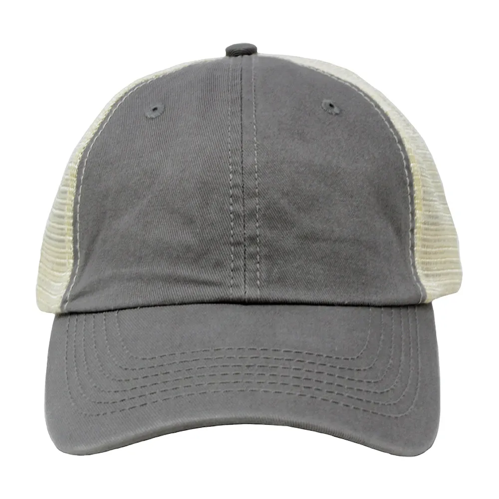 HCAPMT307 -  Solid Mesh Back Ponyflo Cap