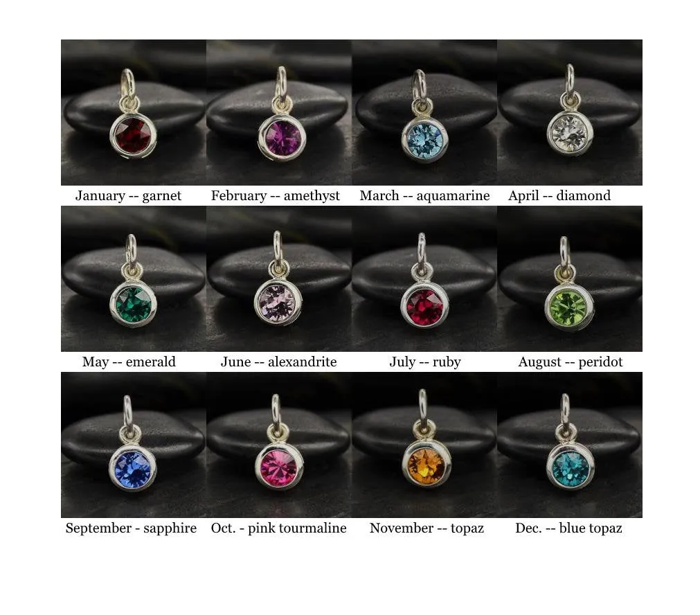 Heart Birthstone Necklace, New Mom Gift Jewelry