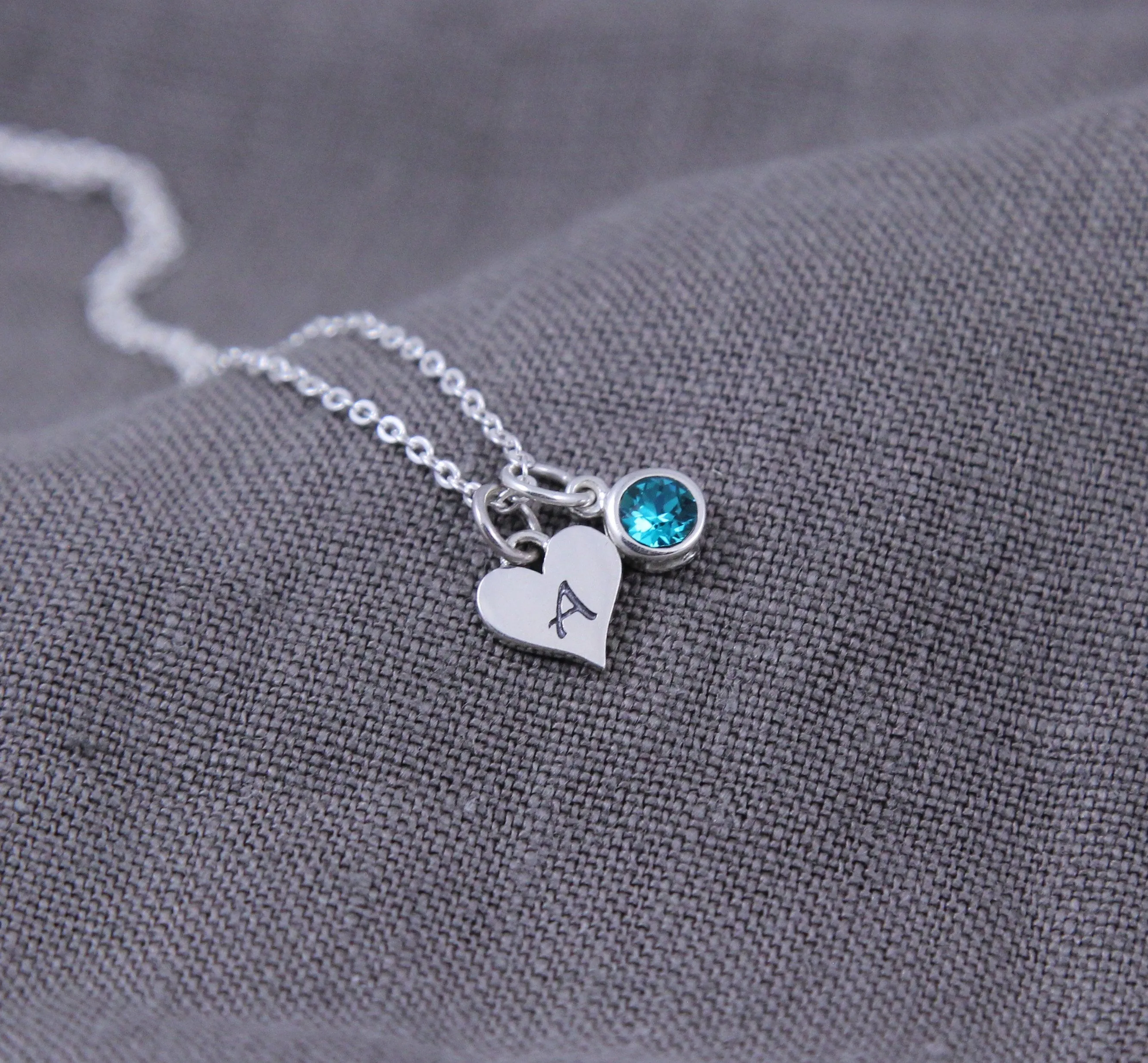 Heart Birthstone Necklace, New Mom Gift Jewelry