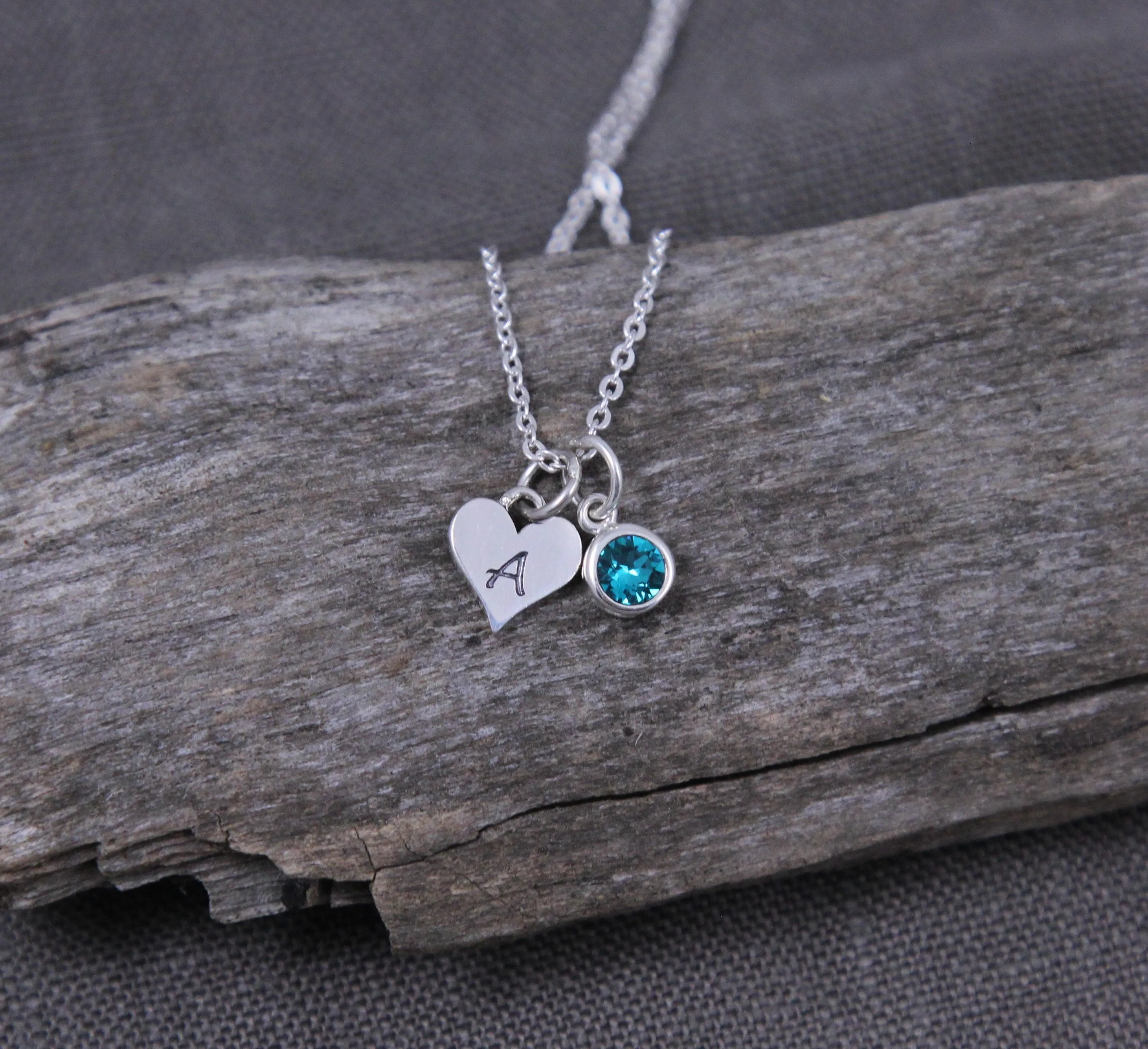 Heart Birthstone Necklace, New Mom Gift Jewelry