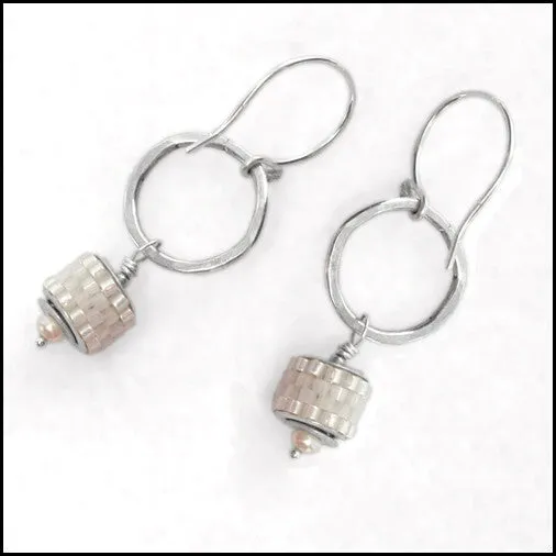Heavenly Hoop Drops, White Pearl