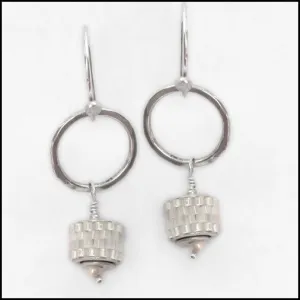 Heavenly Hoop Drops, White Pearl