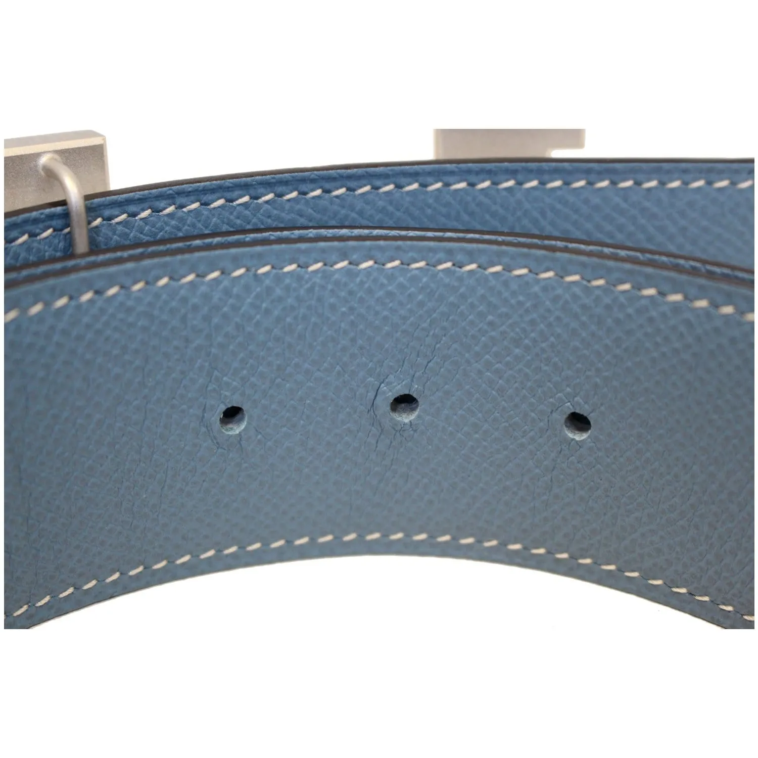 HERMES Buckle H Reversible Blet White Size 42