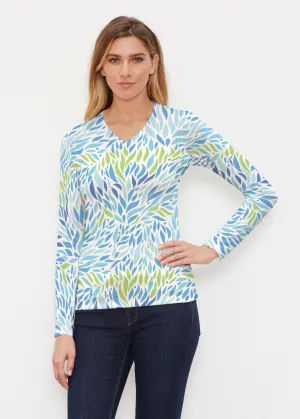 Hotsy Totsy Blue (8143) ~ Butterknit Long Sleeve V-Neck Top
