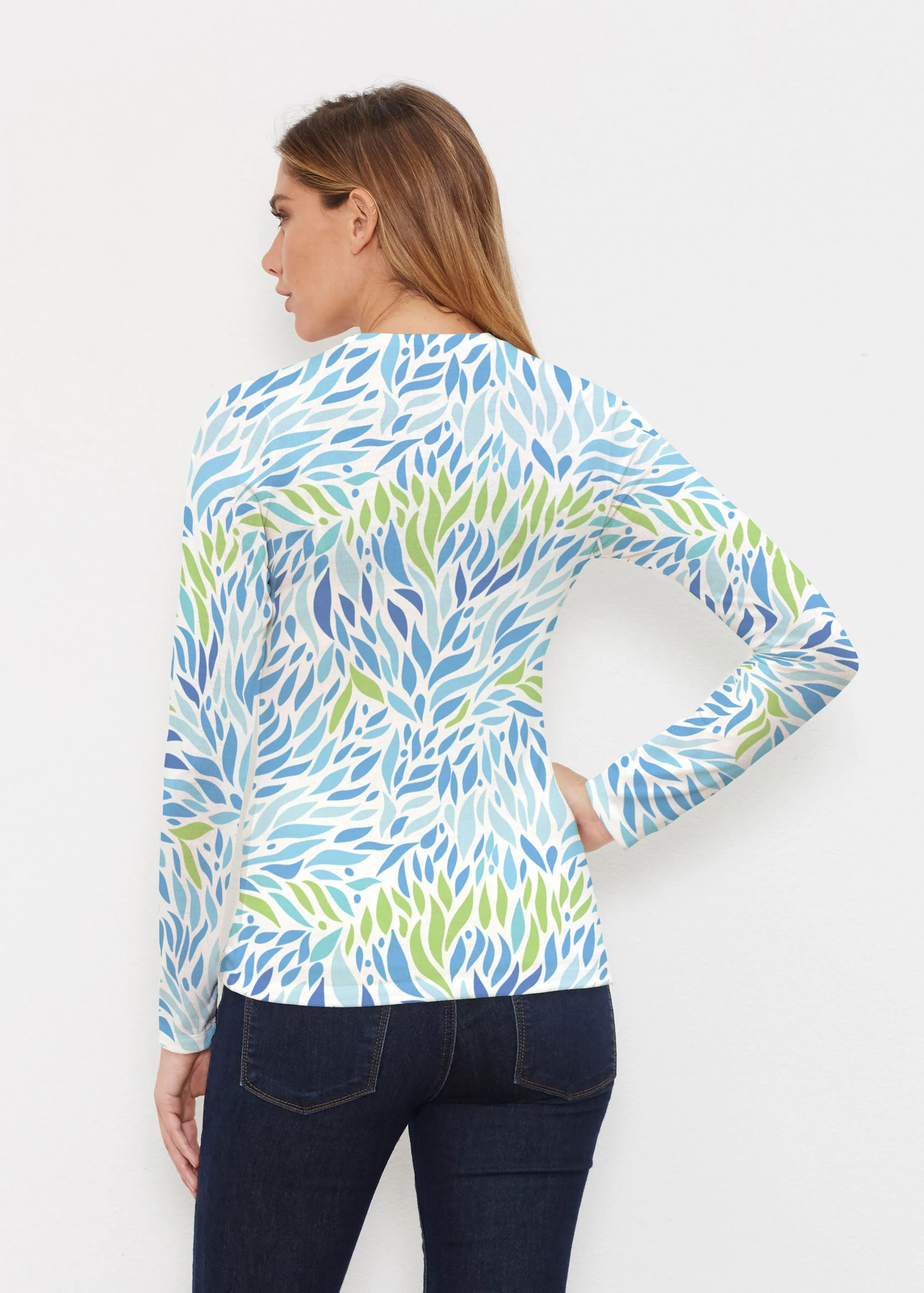 Hotsy Totsy Blue (8143) ~ Butterknit Long Sleeve V-Neck Top