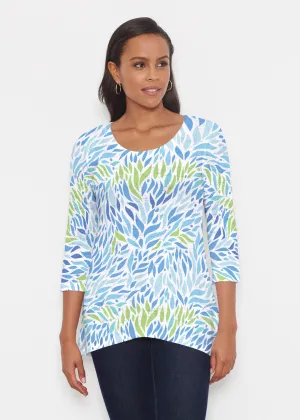 Hotsy Totsy Blue (8143) ~ Katherine Hi-Lo Thermal Tunic