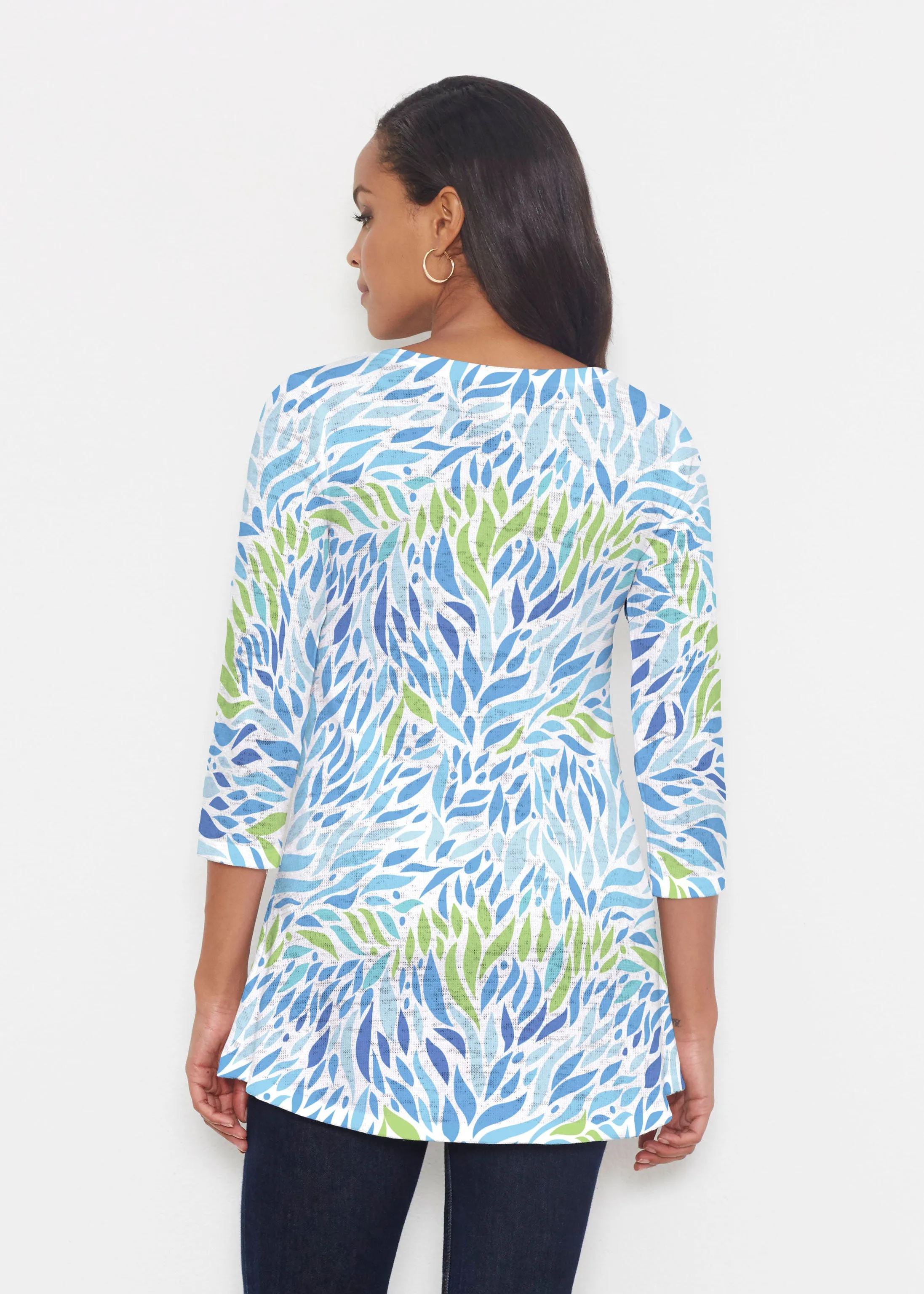 Hotsy Totsy Blue (8143) ~ Katherine Hi-Lo Thermal Tunic