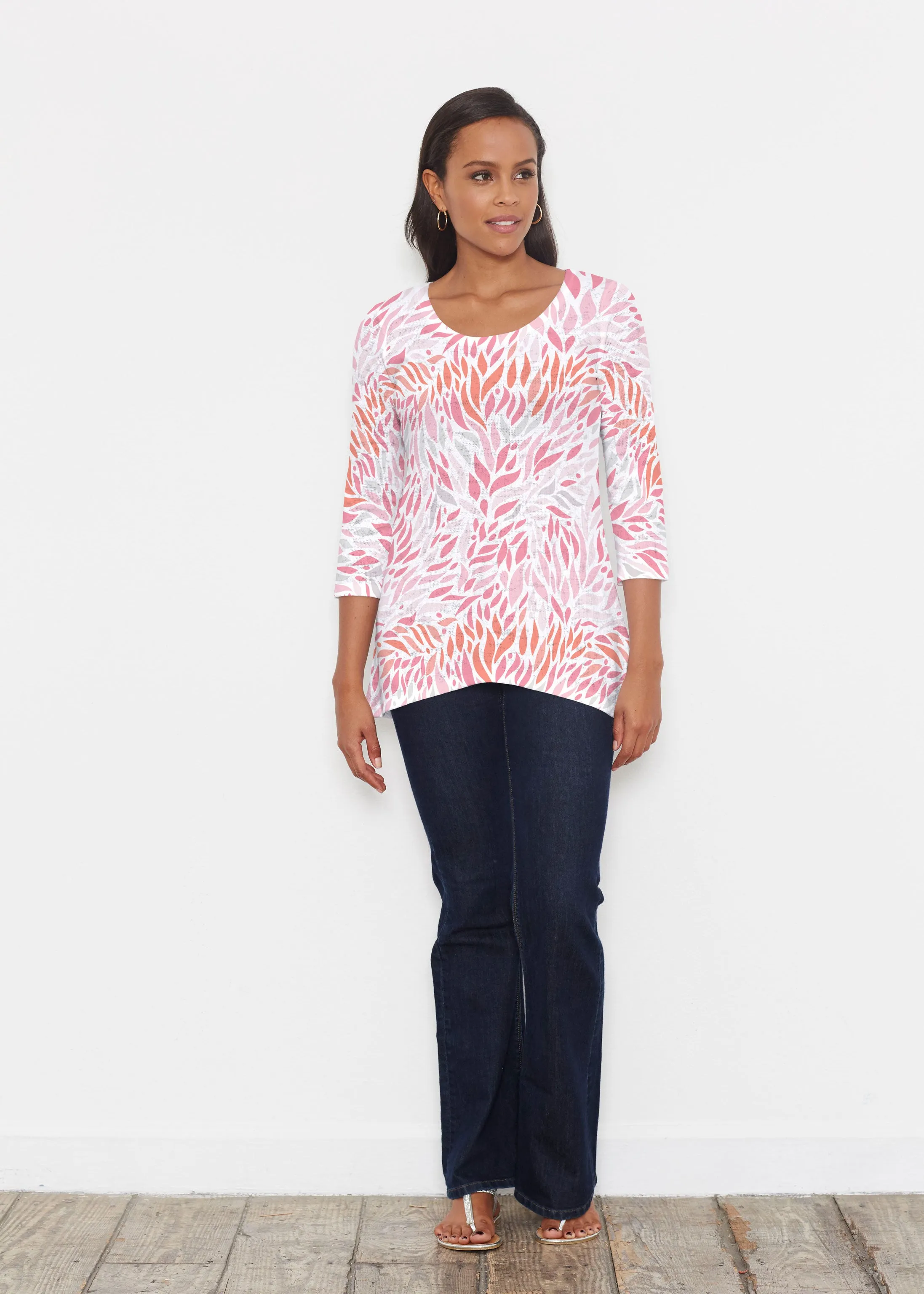 Hotsy Totsy Pink (8145) ~ Katherine Hi-Lo Thermal Tunic