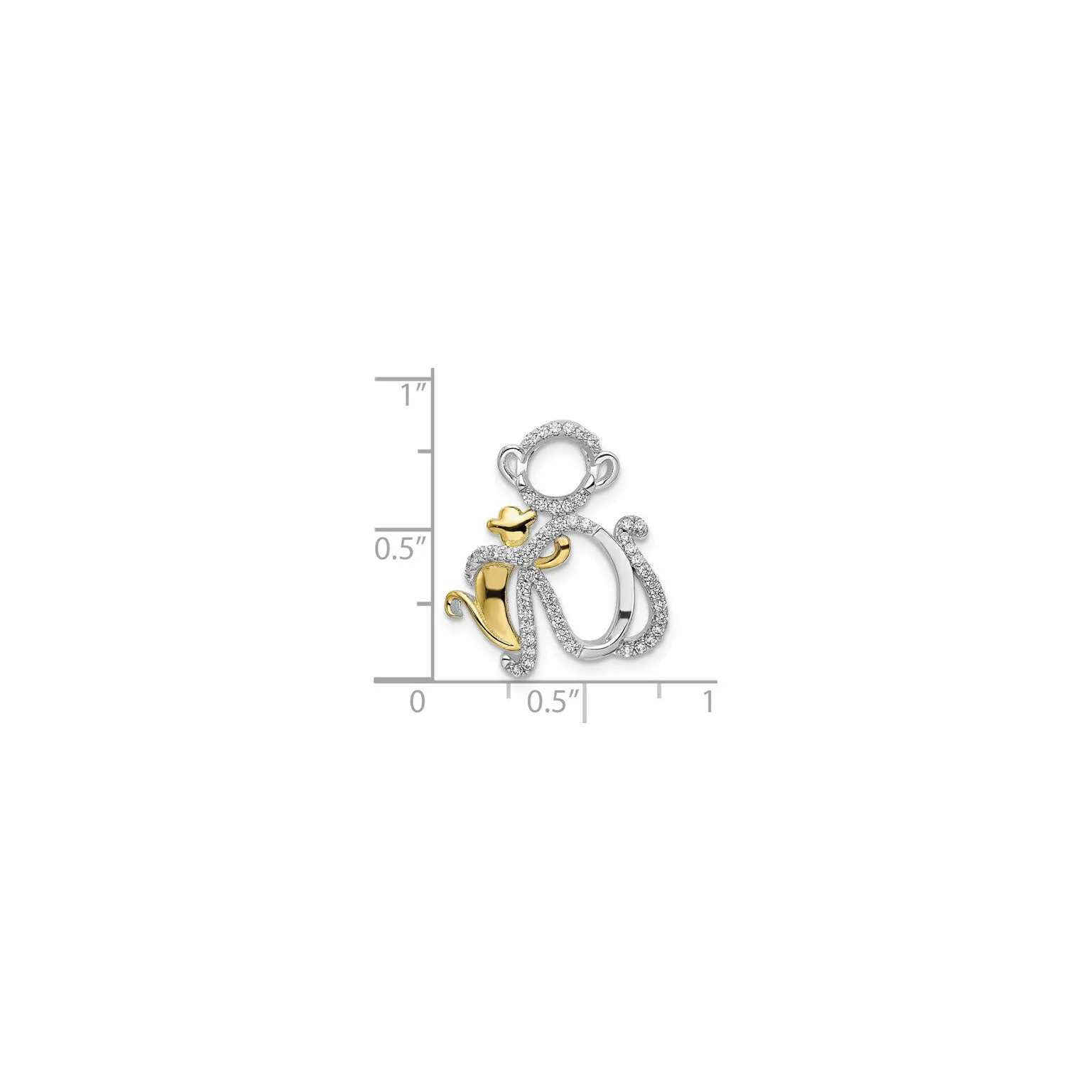 Icy Monkey Outline Pendant (Silver)