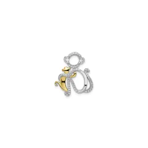 Icy Monkey Outline Pendant (Silver)