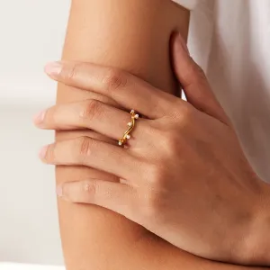 Irregular Water Wave Pearl Branch Ring