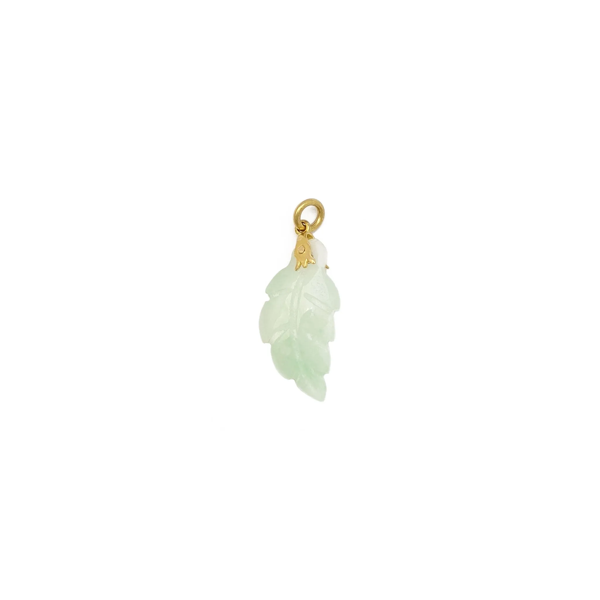 Jade Fern Leaf Pendant (18K)