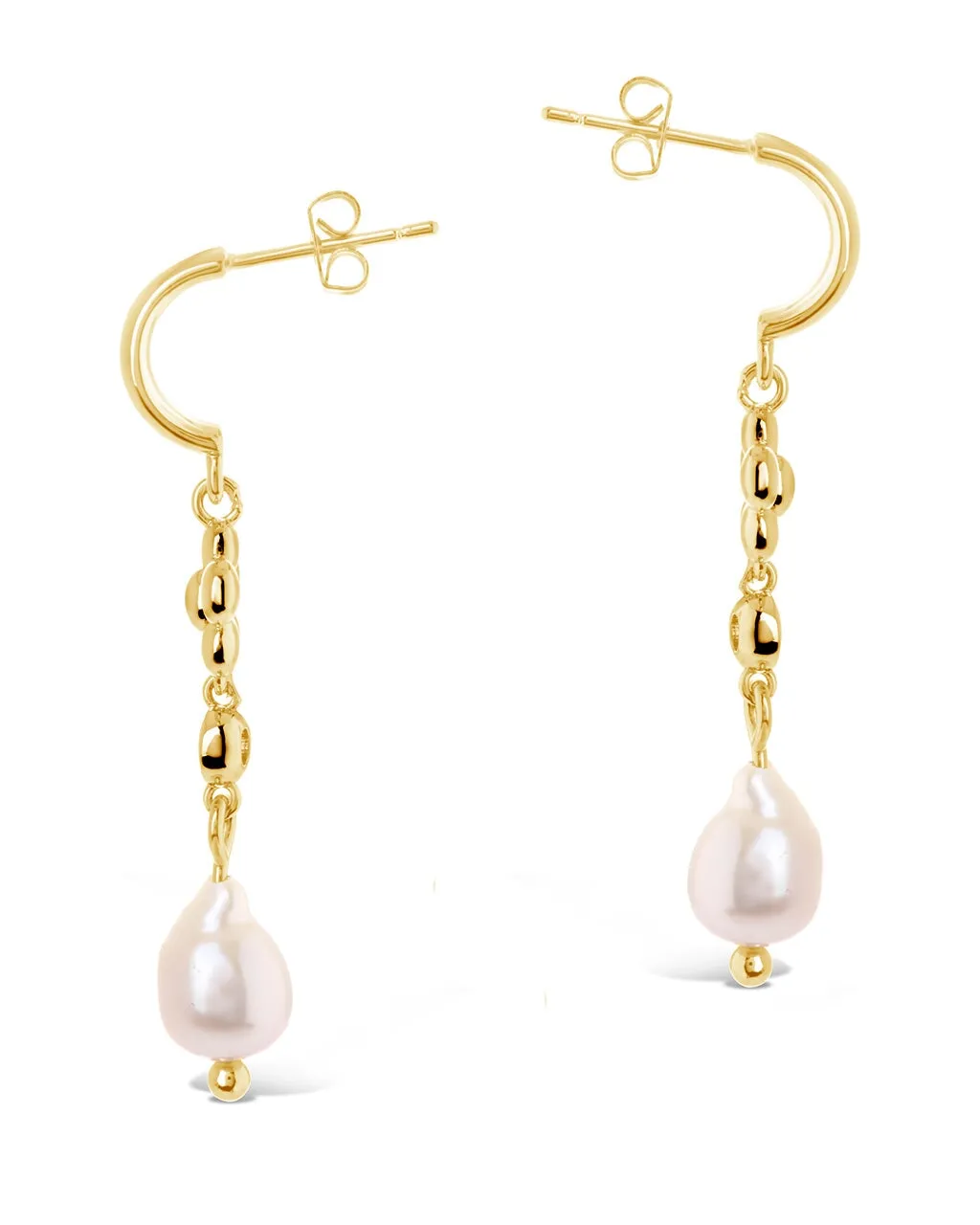 June CZ Flower & Pearl Hoop Earrings