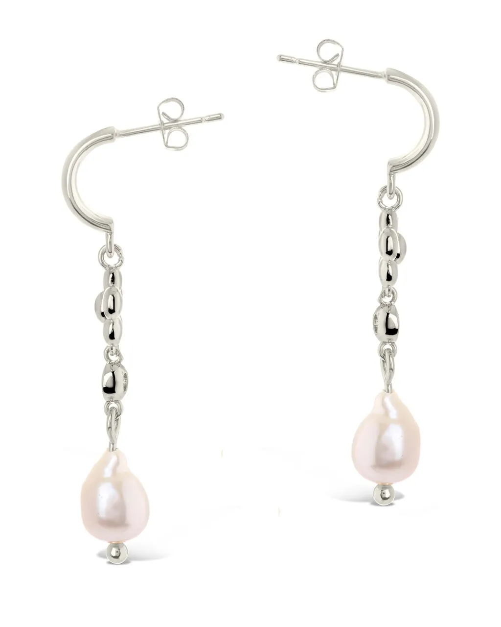 June CZ Flower & Pearl Hoop Earrings