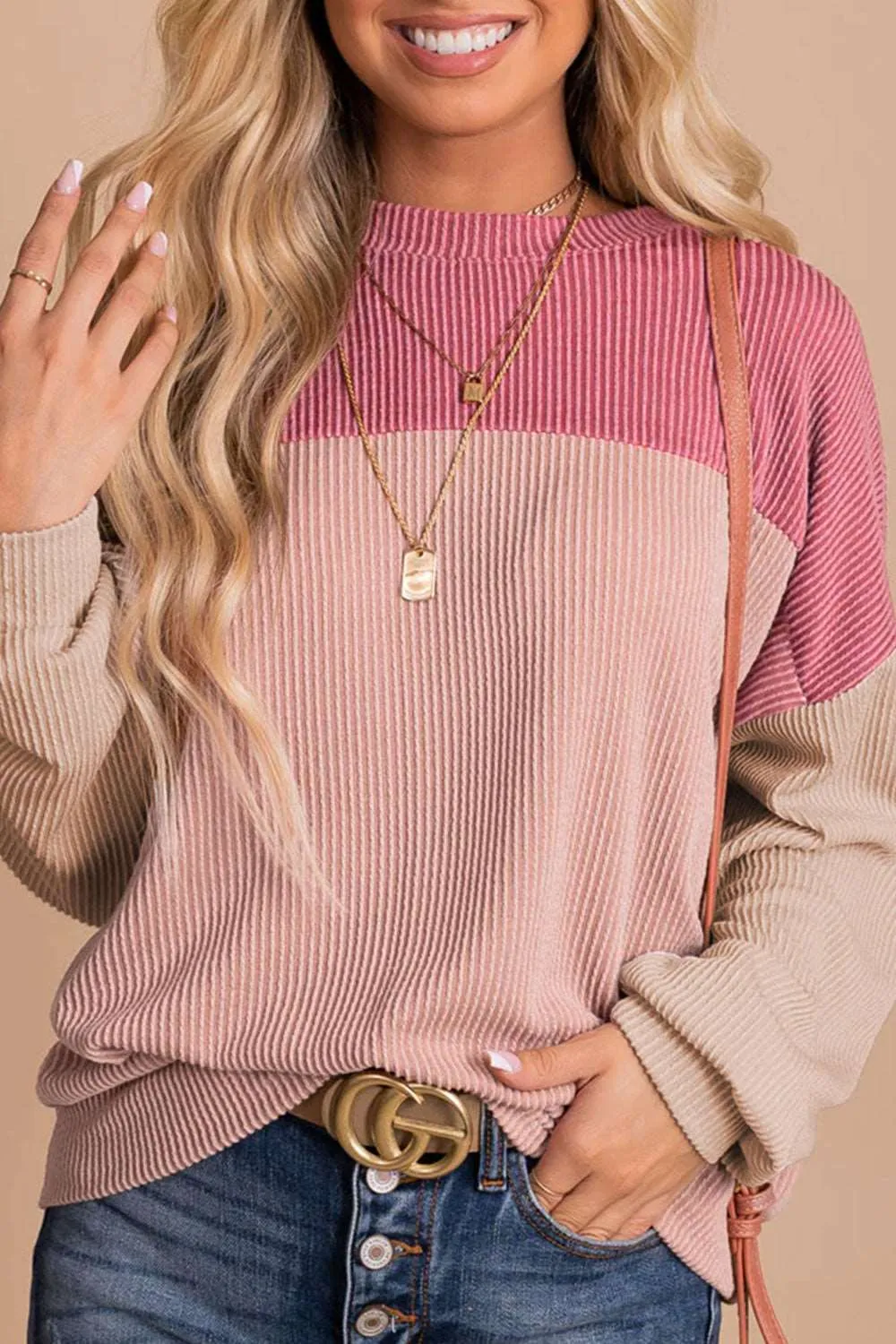 KHD Color Block Dropped Shoulder T-Shirt
