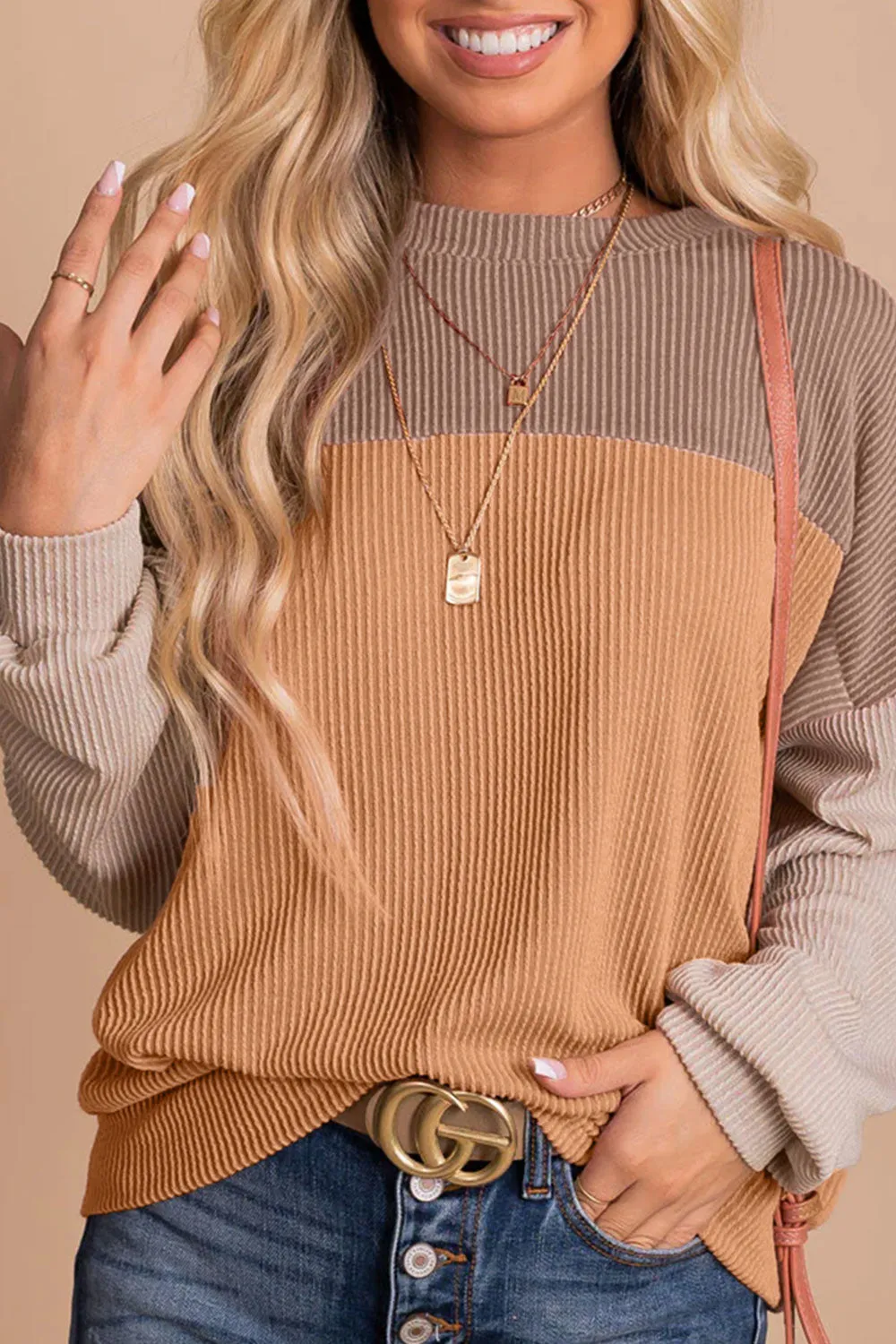 KHD Color Block Dropped Shoulder T-Shirt