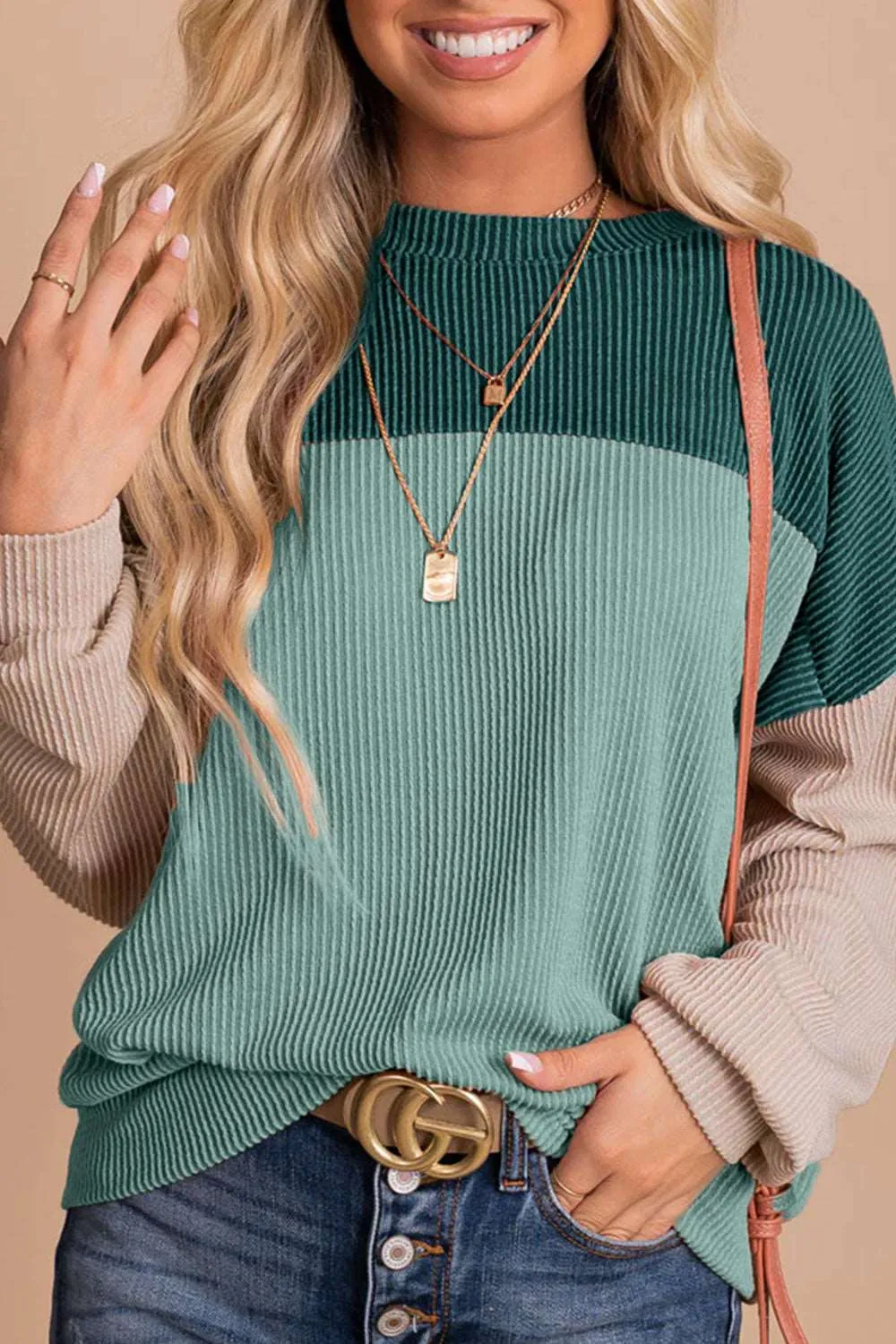 KHD Color Block Dropped Shoulder T-Shirt