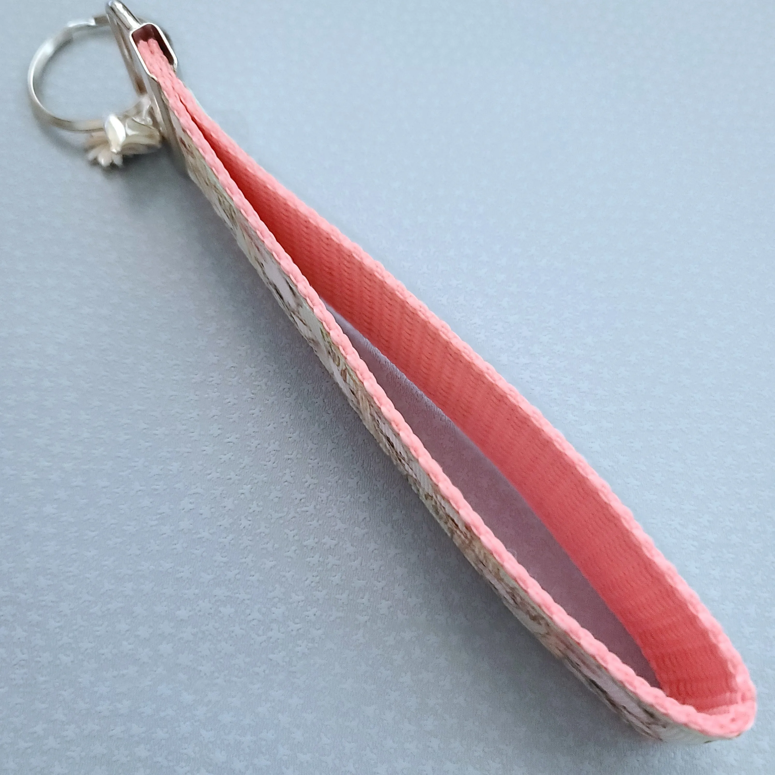 Koala Bears on Watercolor Bamboo Rose Gold Key Chain Fob with Rose Charm