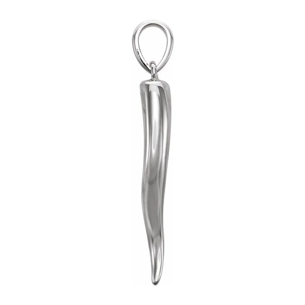 Ladies or Men's 14K Yellow, White, or Rose Gold Italian Horn Cornicello Pendant