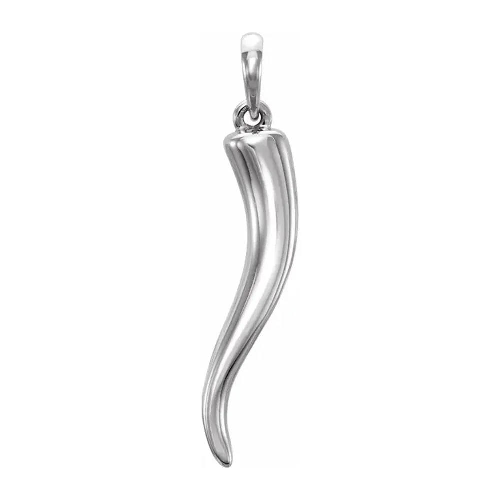 Ladies or Men's 14K Yellow, White, or Rose Gold Italian Horn Cornicello Pendant