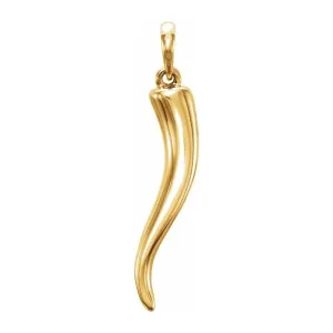 Ladies or Men's 14K Yellow, White, or Rose Gold Italian Horn Cornicello Pendant