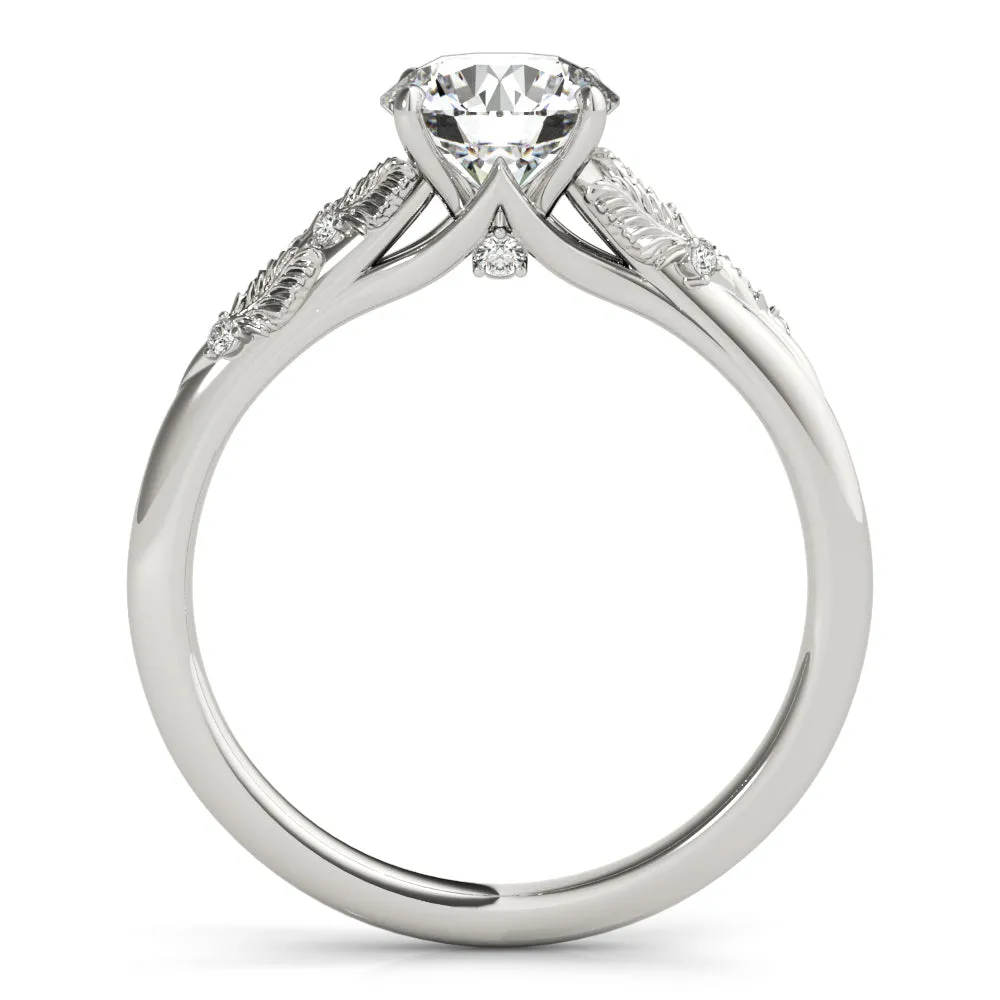 Laurel Round Diamond Solitaire Engagement Ring