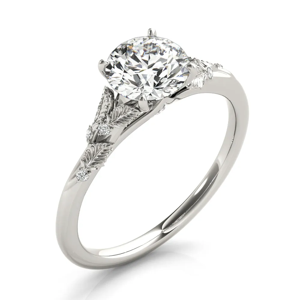 Laurel Round Diamond Solitaire Engagement Ring
