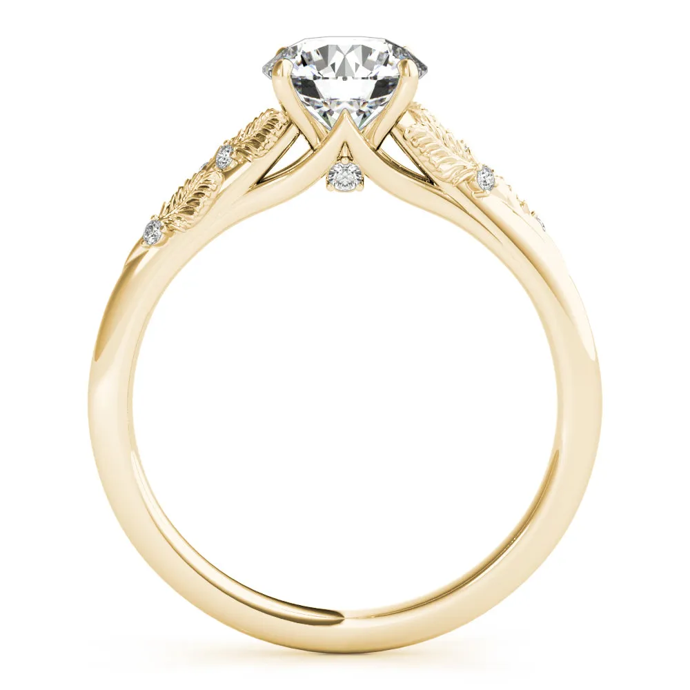 Laurel Round Diamond Solitaire Engagement Ring