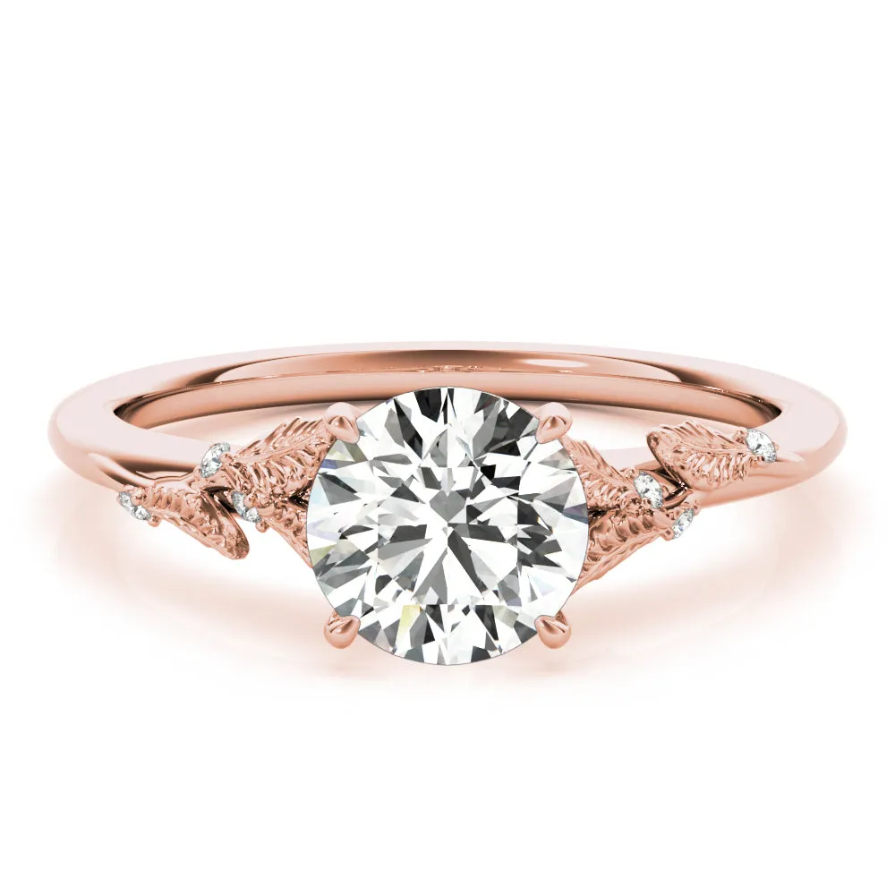 Laurel Round Diamond Solitaire Engagement Ring
