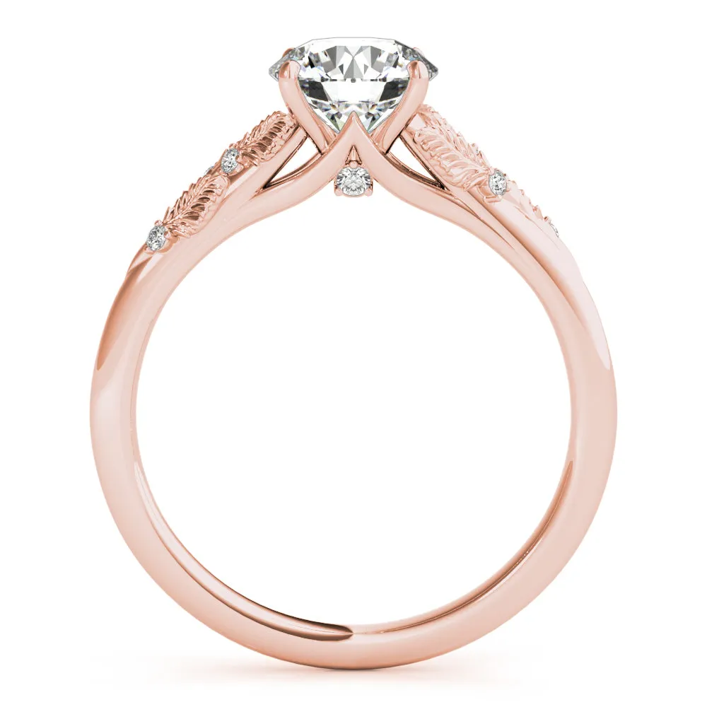 Laurel Round Diamond Solitaire Engagement Ring