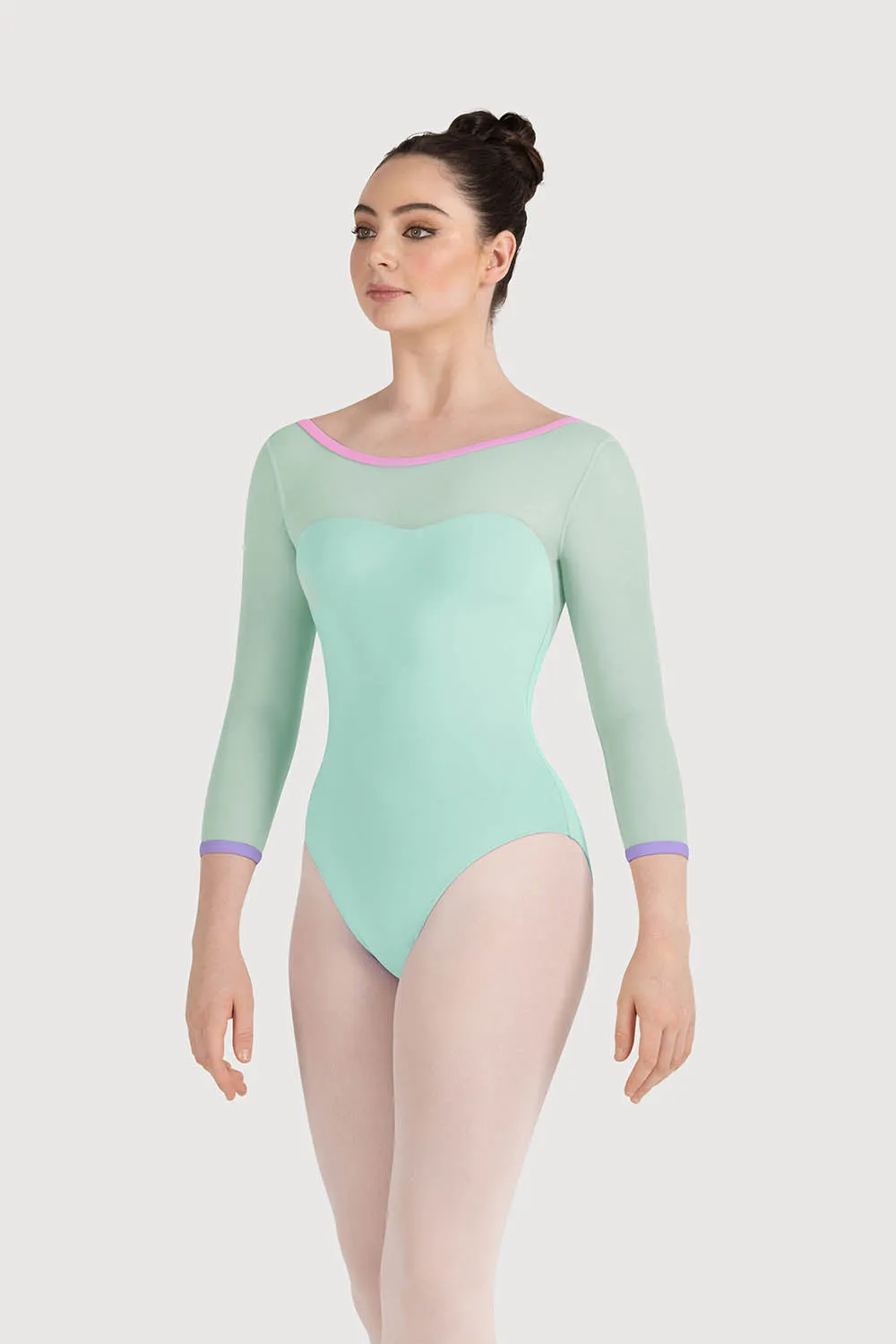 LB5249 - Bloch Cilla Sweetheart Mesh Womens 3/4 Sleeve Leotard