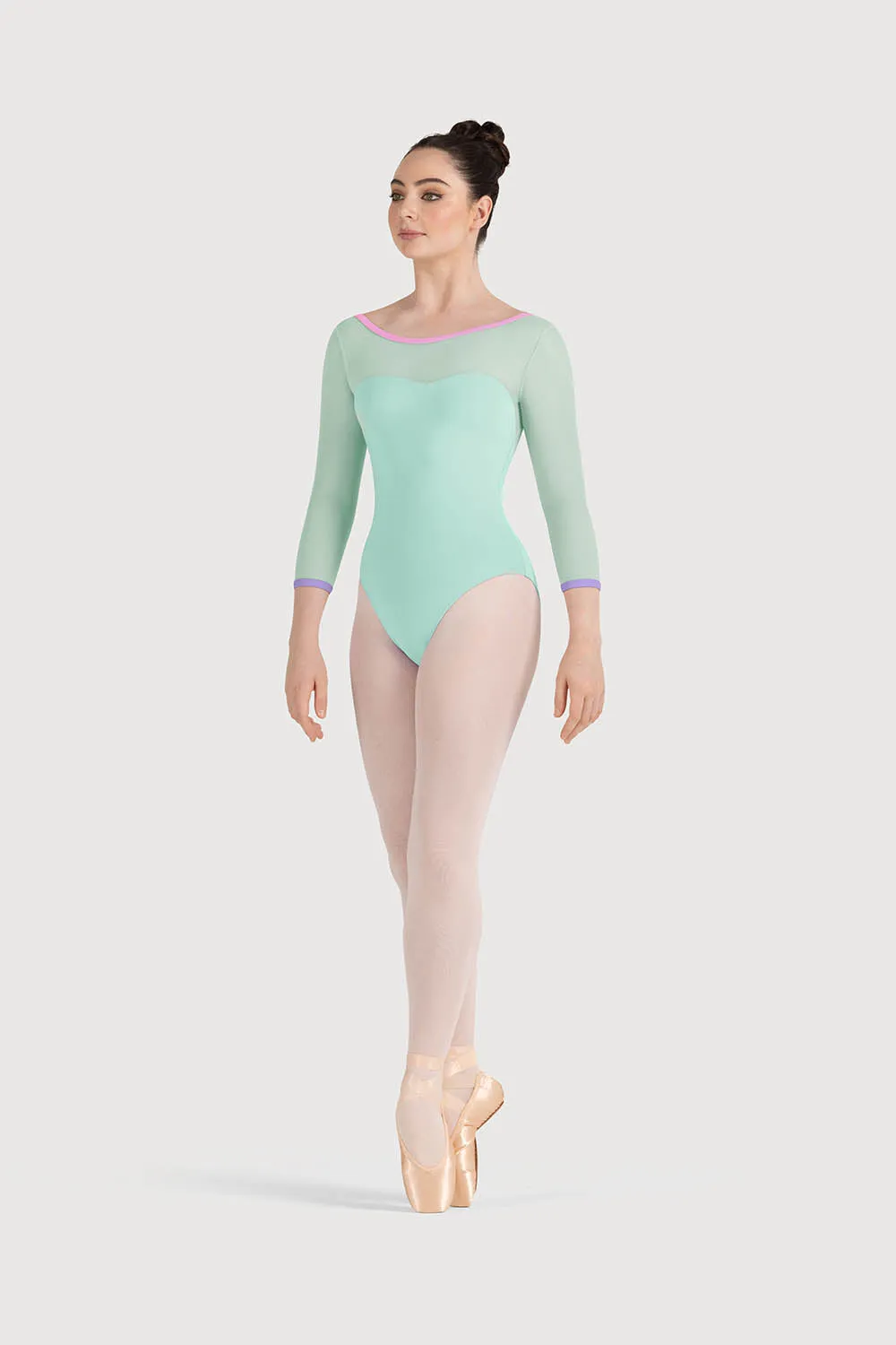 LB5249 - Bloch Cilla Sweetheart Mesh Womens 3/4 Sleeve Leotard