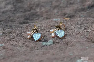 Leaf Earring with Pearl Accent