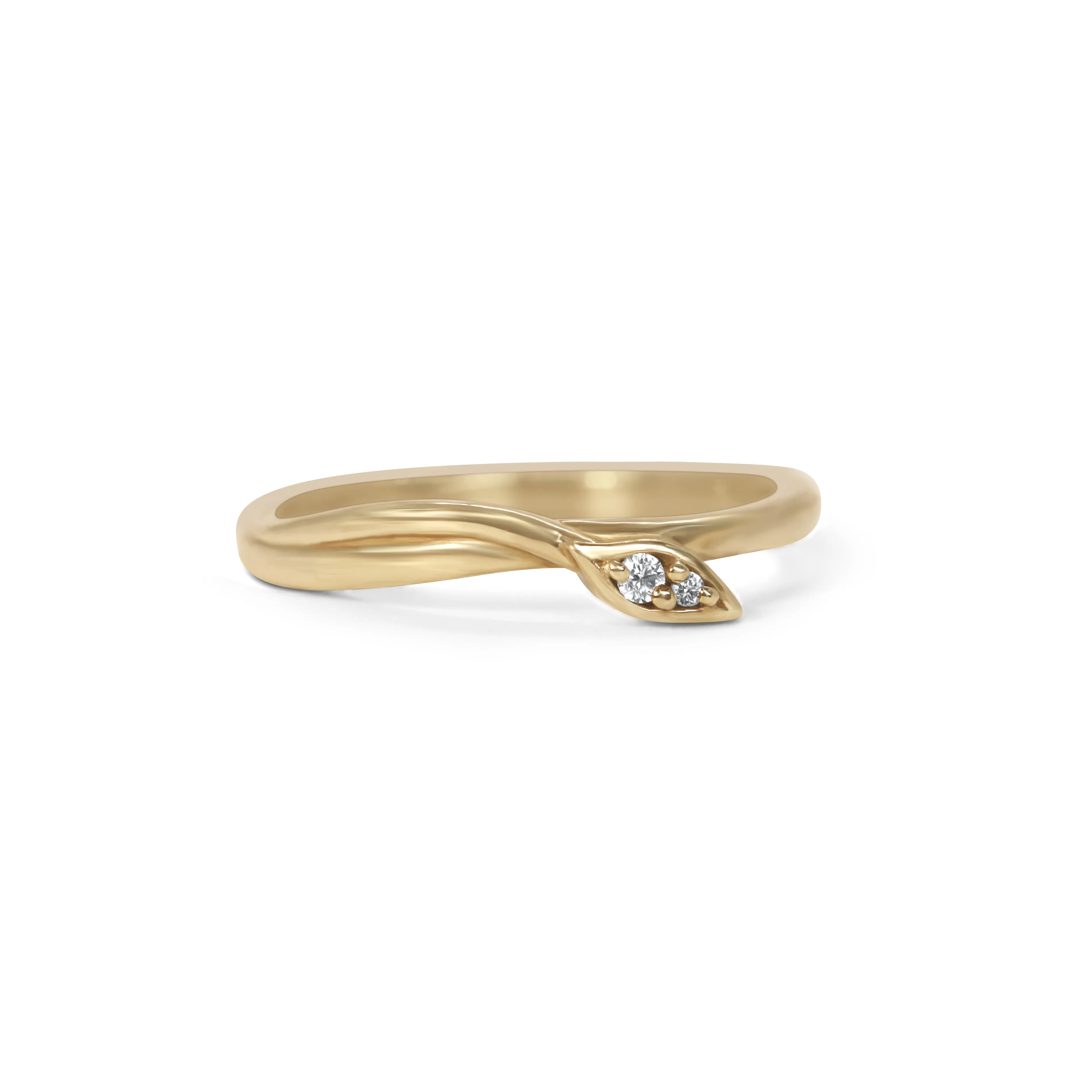 Leaf Wrap Double Diamond Ring