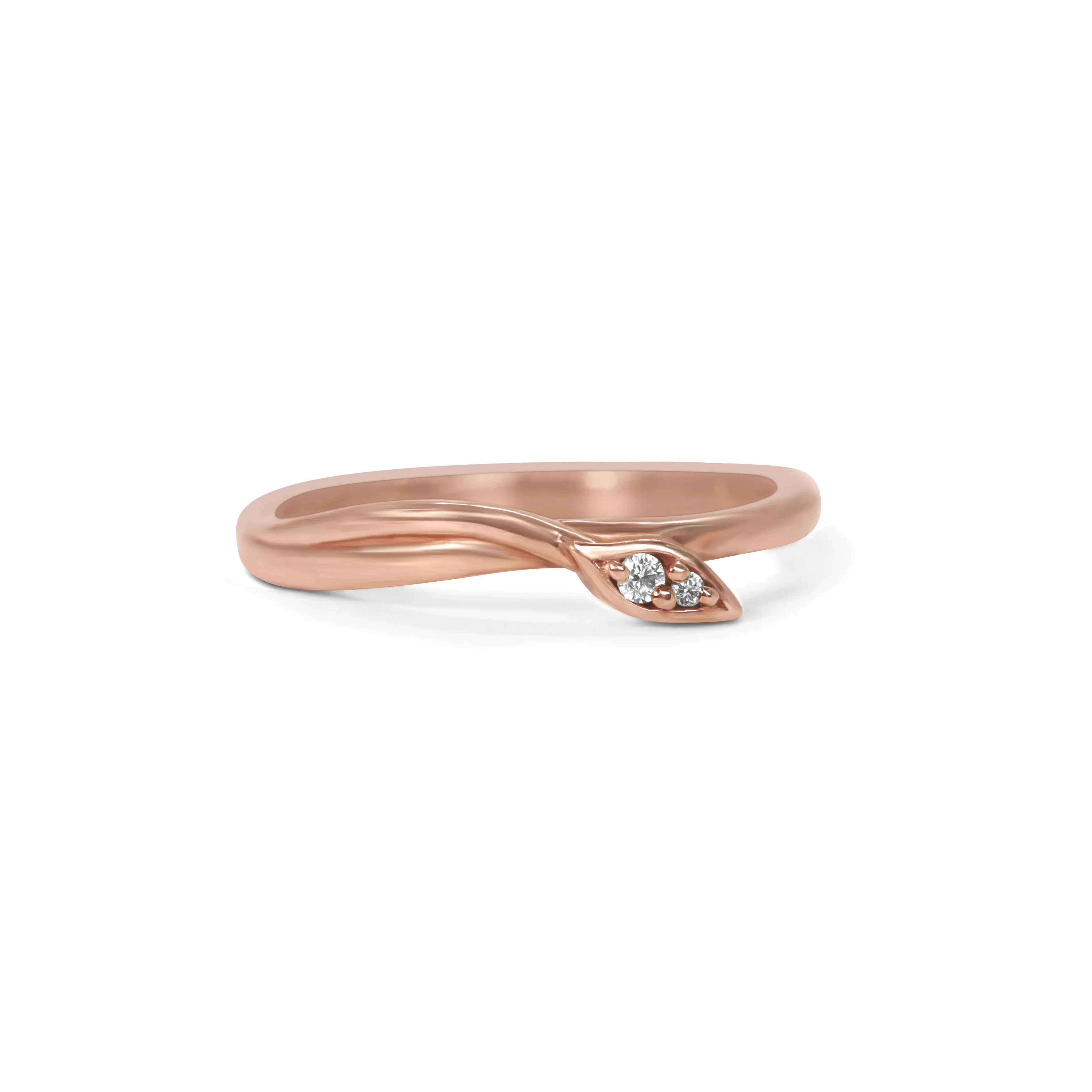 Leaf Wrap Double Diamond Ring