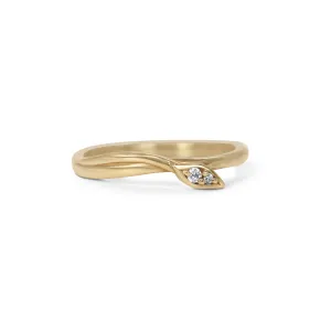 Leaf Wrap Double Diamond Ring