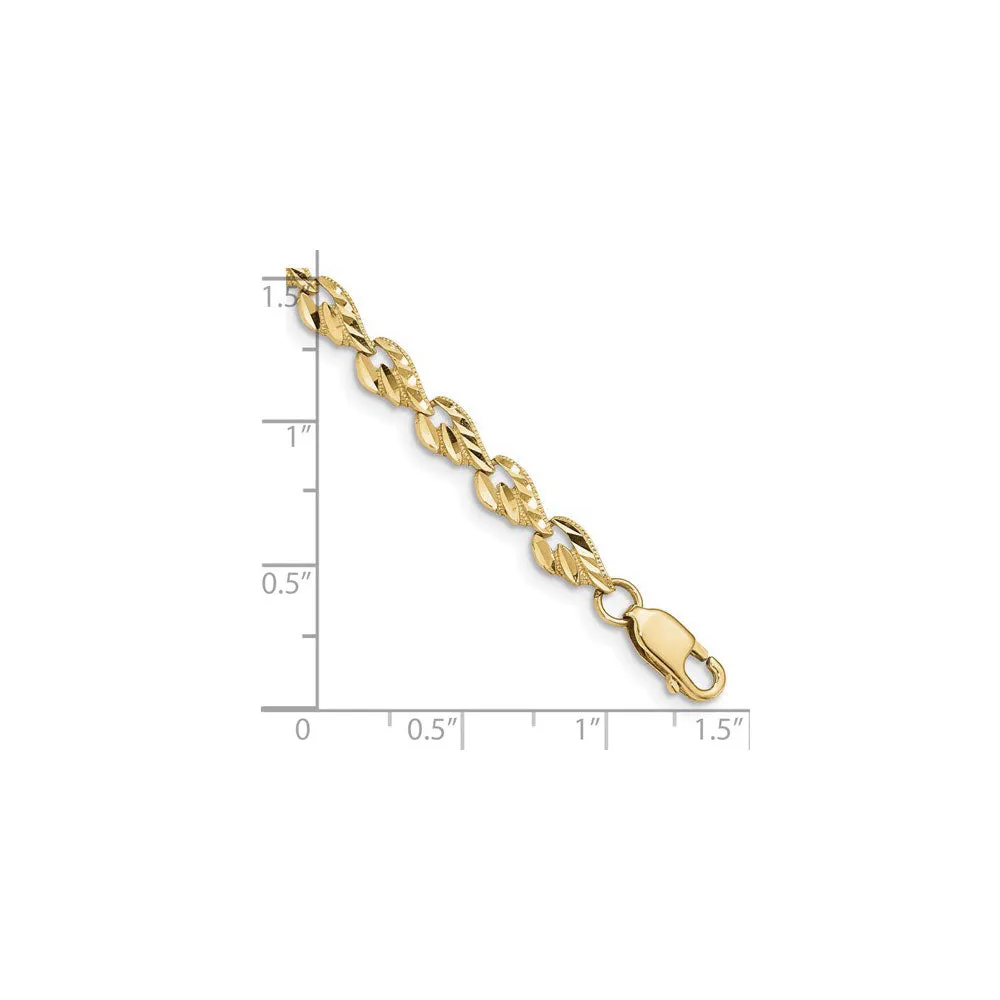 Leafy Diamond-Cut Bracelet (14K)