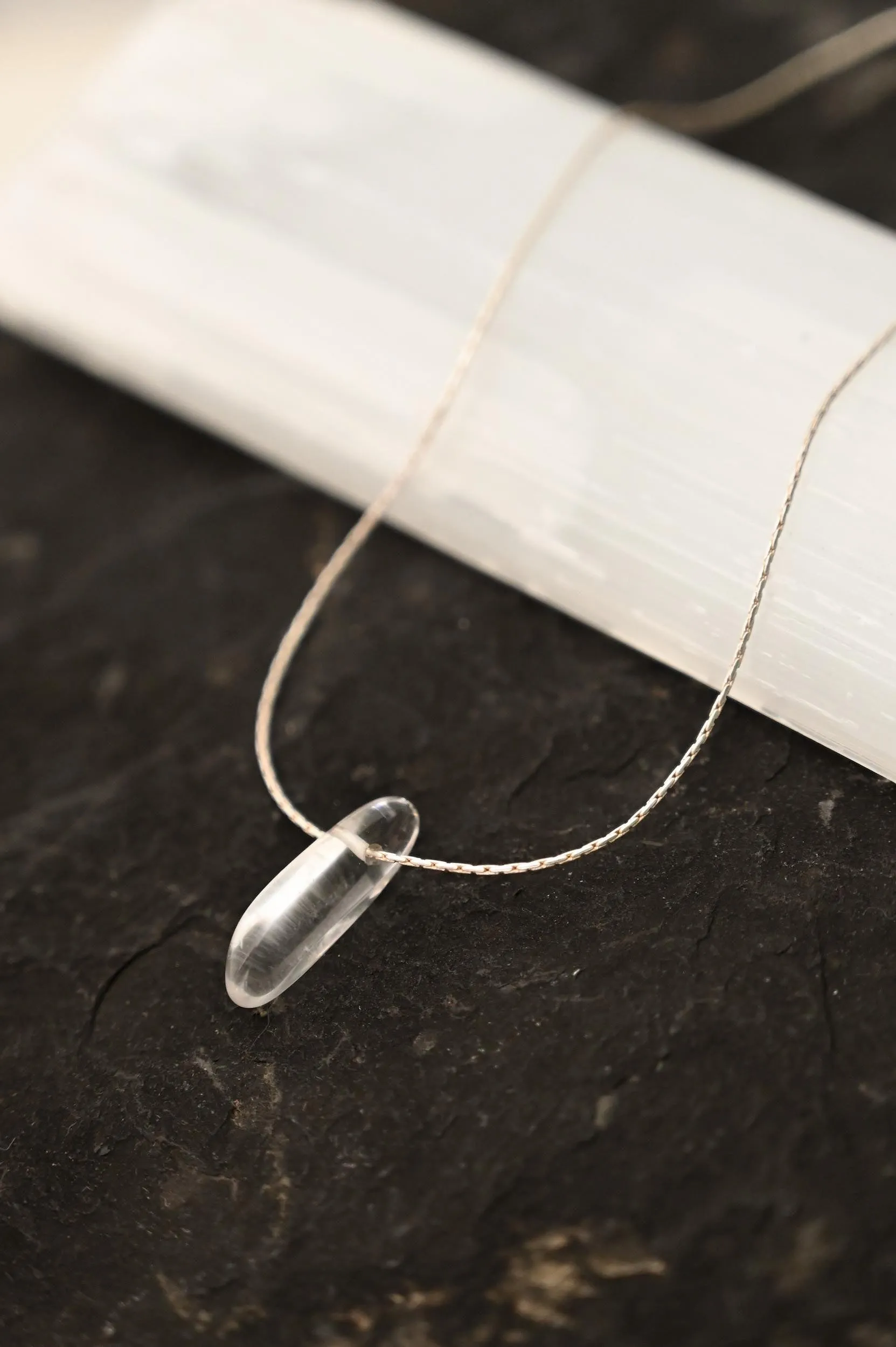 Life Force Dainty Quartz Silver Necklace