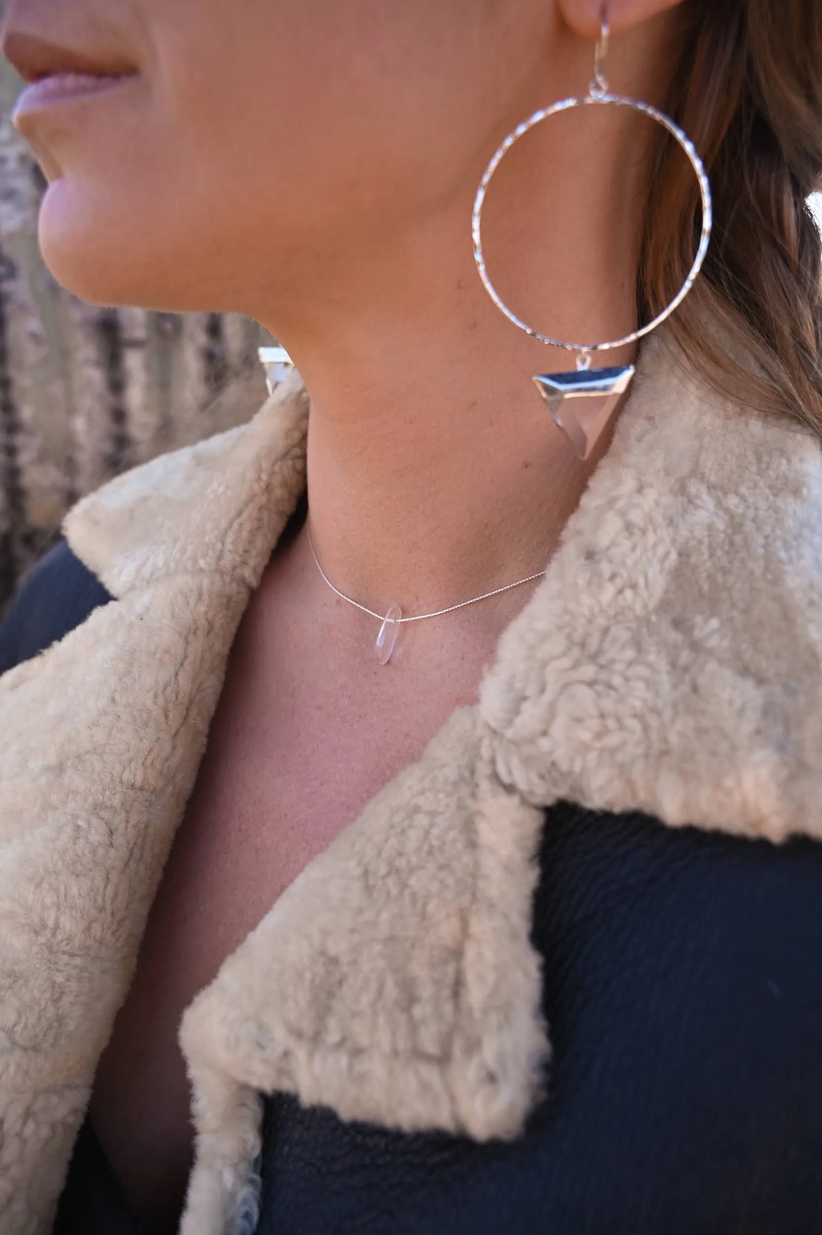 Life Force Dainty Quartz Silver Necklace