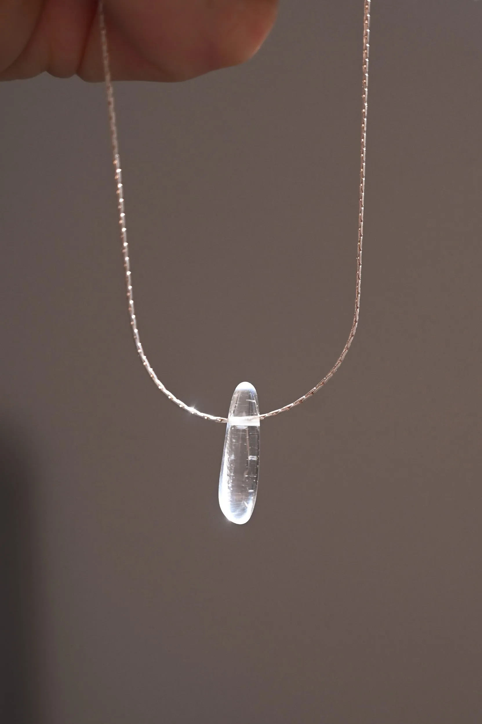 Life Force Dainty Quartz Silver Necklace