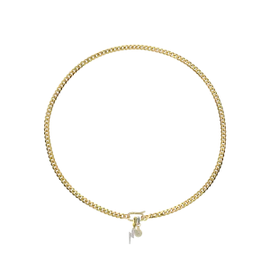 LINK CUBAN LIGHTNING CHARM NECKLACE
